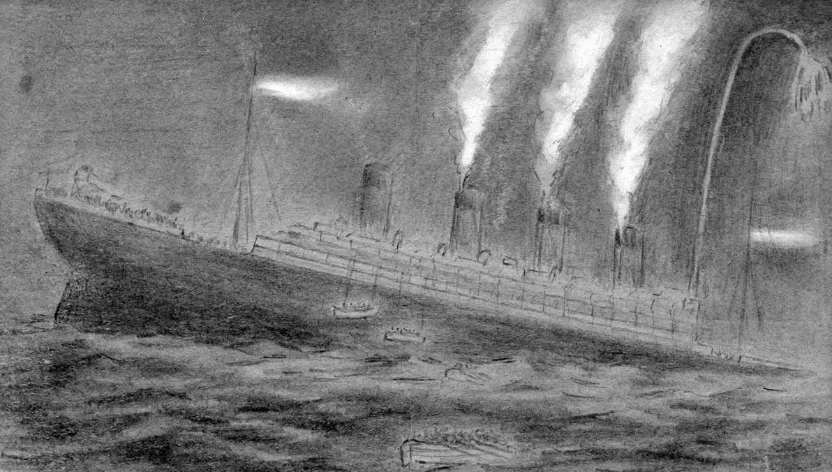 Sketch Of Titanic Sinking